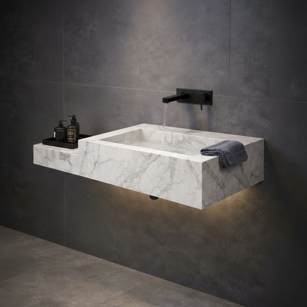 Pose de carrelage XXL, zellige traditionnel et porcelain, ceramic, faience vasques sur mesure par MarbelTile à Casablanca et Marrakech Rabat.